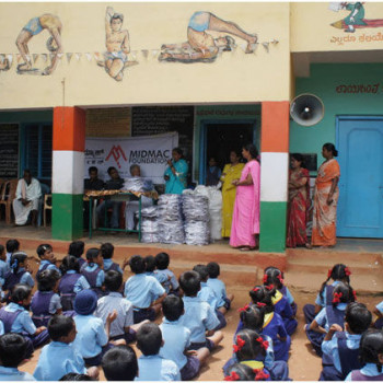 Distribution of school bags Image